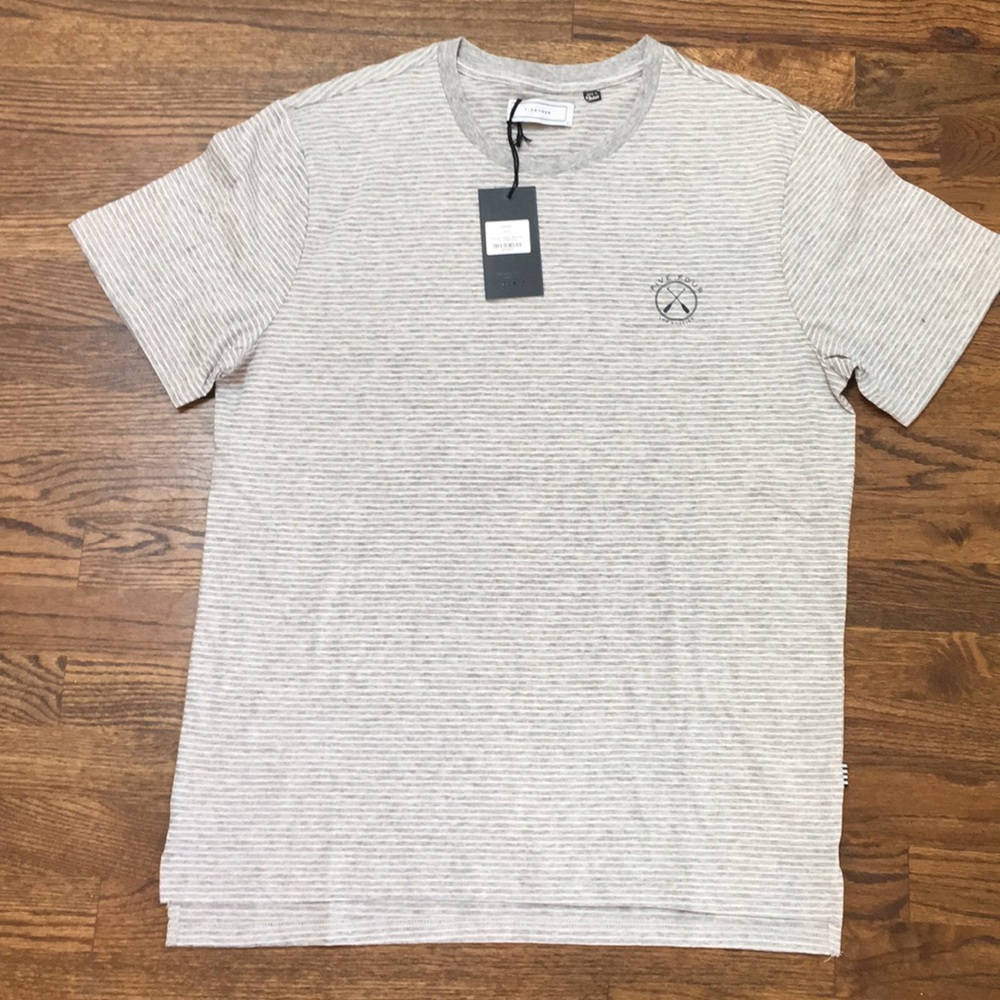 Five Four grey and white striped t-shirt